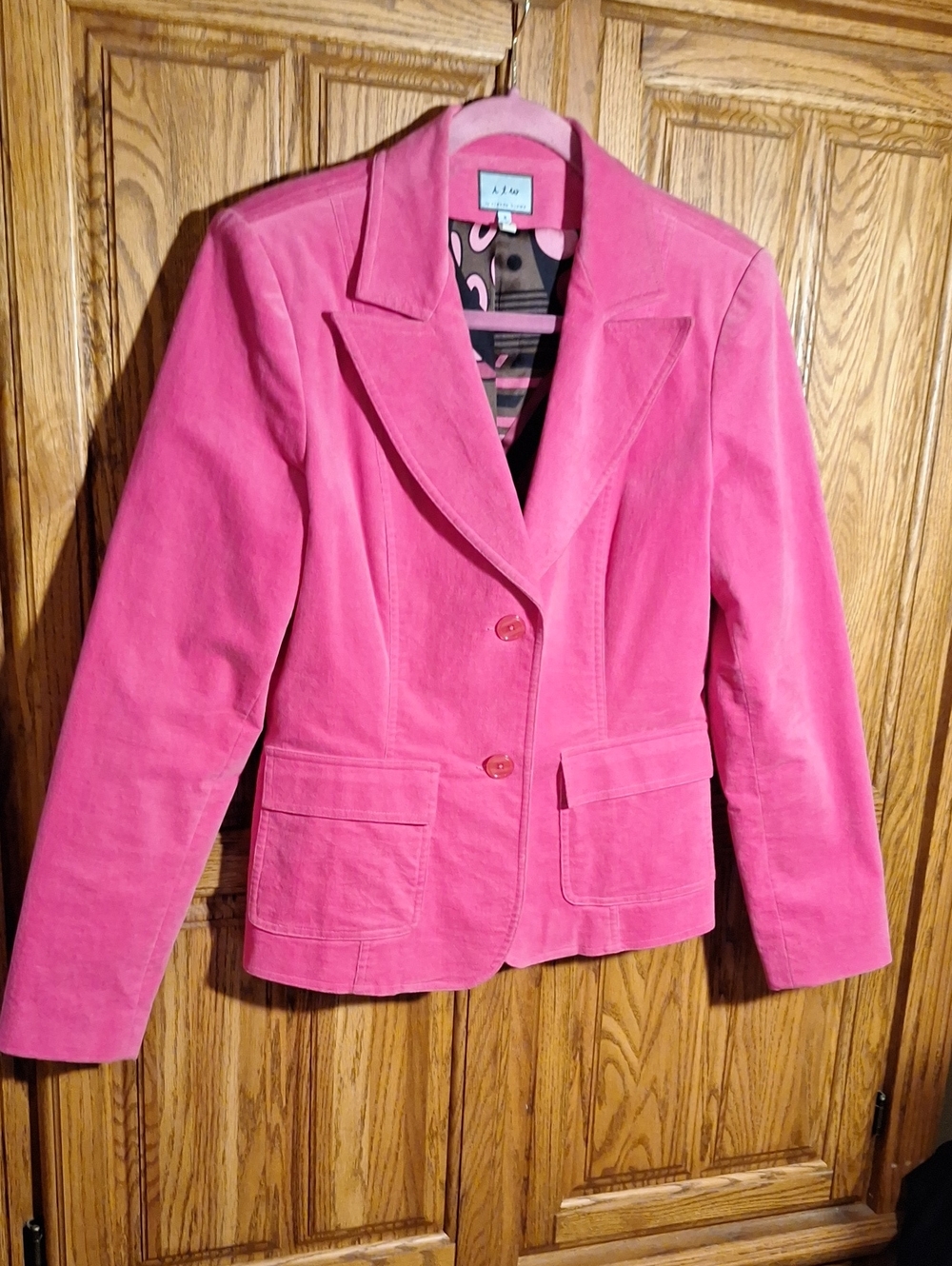 Itw By Claude Brown Hot Pink Women's Tailored Blazer